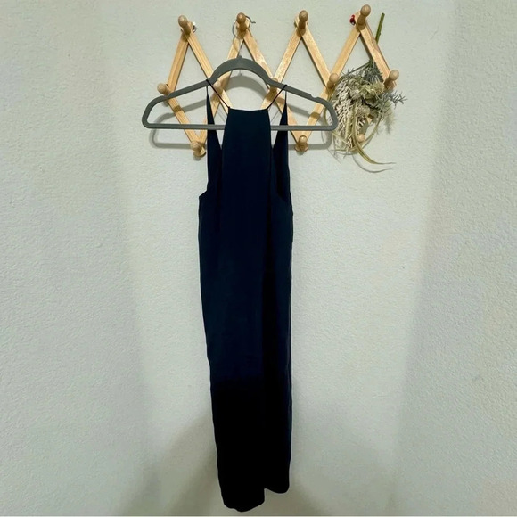 6397 Black Silk Blend Midi Slit Slip Dress XS - Picture 5 of 7